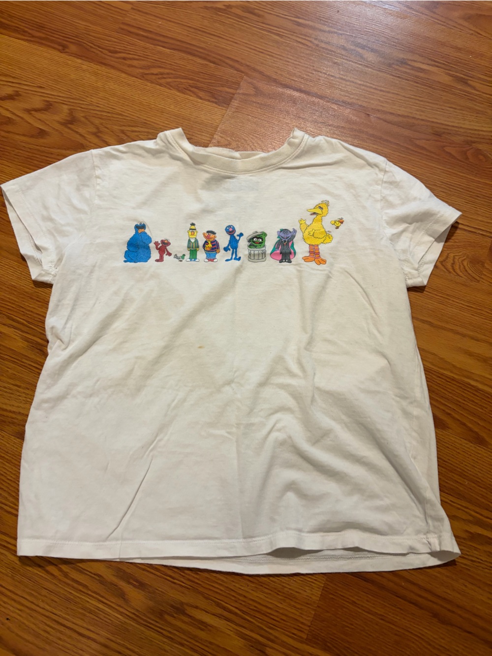 Sesame Street White T-Shirt with Colorful Character Lineup